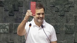 Rahul Gandhi takes oath as Lok Sabha MP with copy of Constitution in his hand